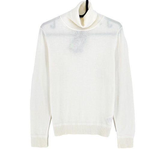 GANT Blanc 100% Coton Pull Col Roulé Pull Taille S