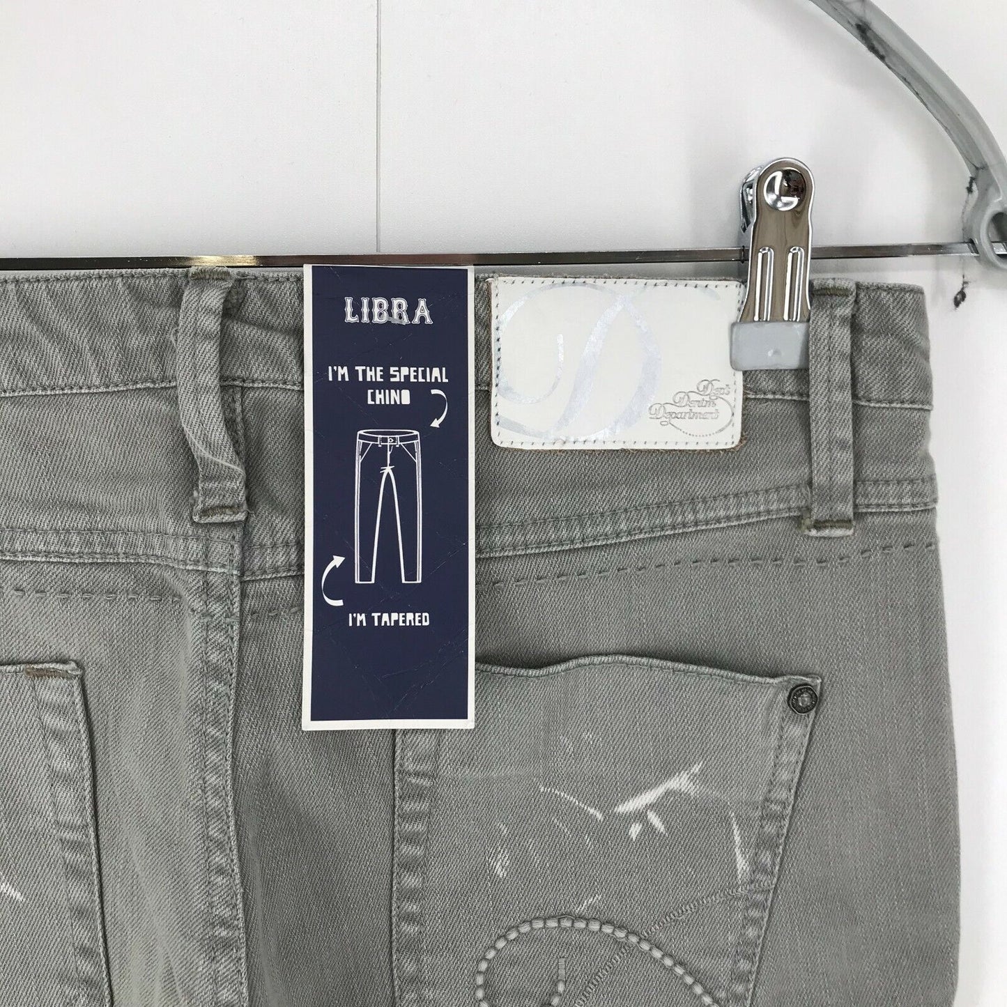 DEPT LIBRA Damen Hose, Regular Tapered Fit, Grau, W25 L32