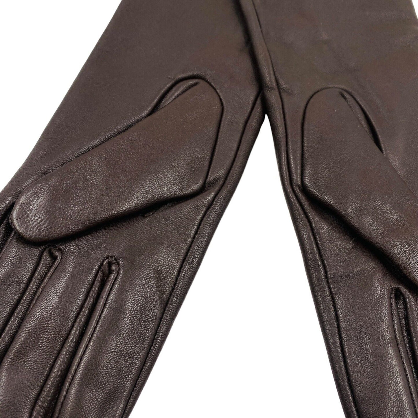 Gants femme GANT marron foncé longs 100% cuir taille S