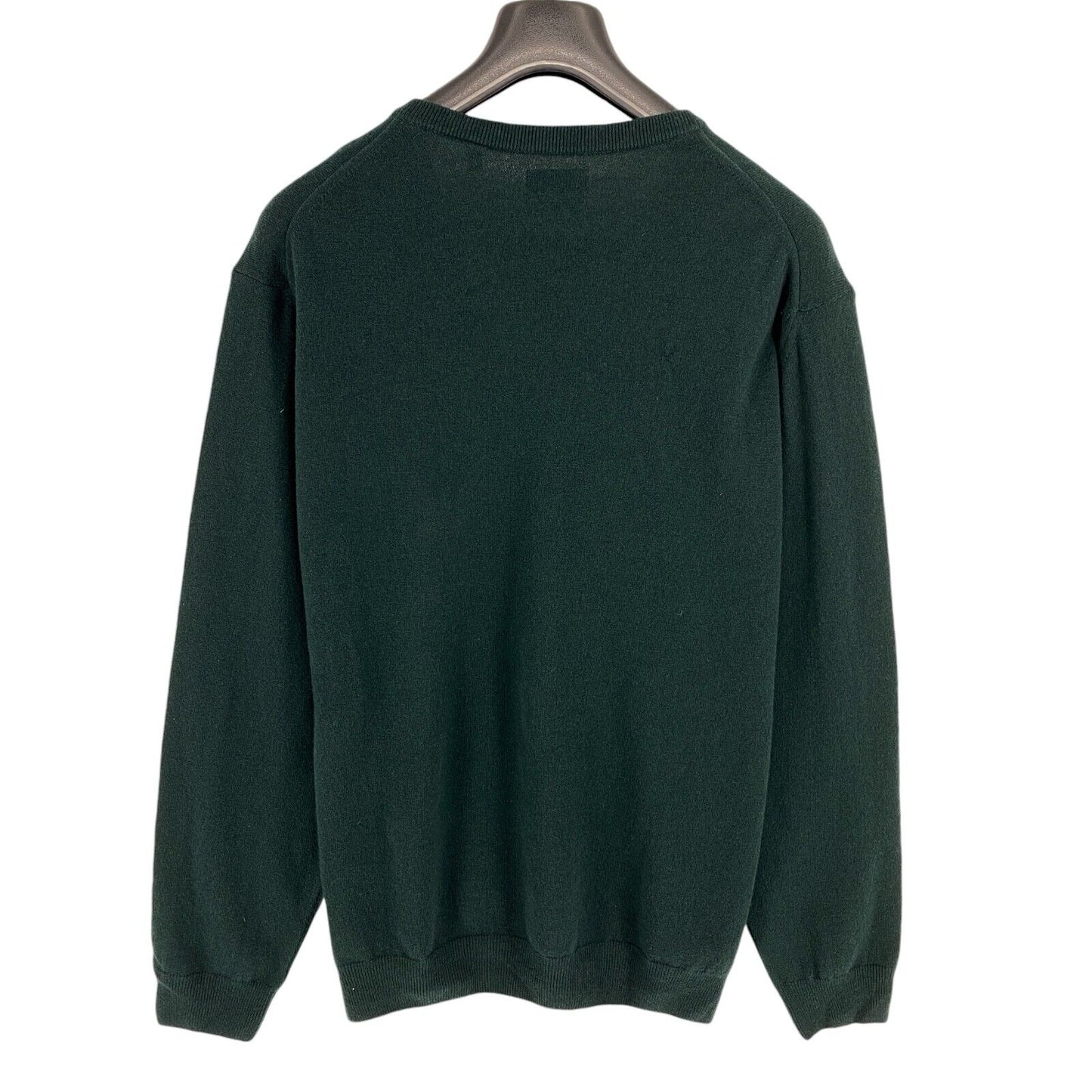 GANT Men Dark Green 100% Wool V Neck Sweater Jumper Size 4XL