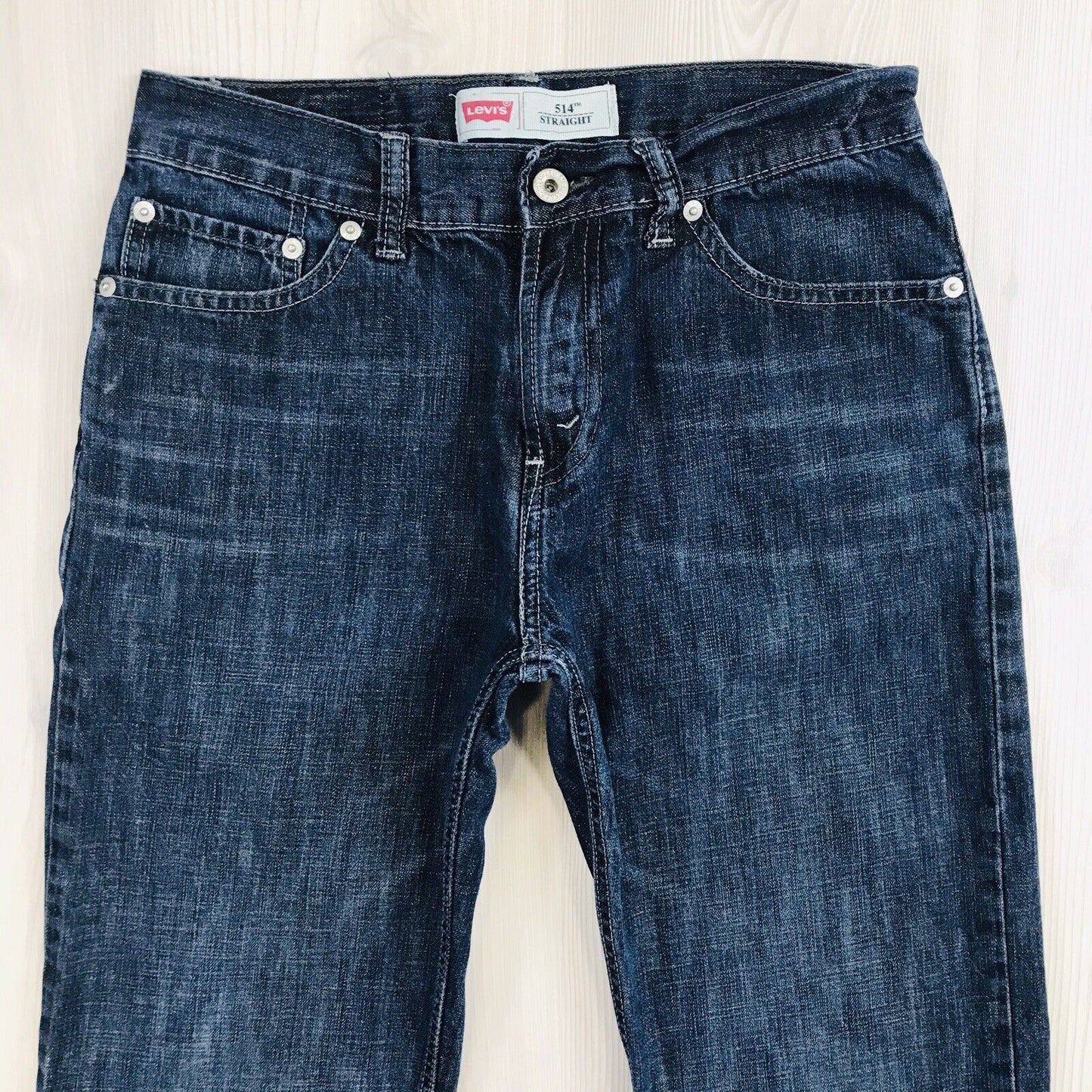 Vintage Levi's 514 Boys Dark Blue Slim Straight Fit Jeans 18 Reg / W29 L29