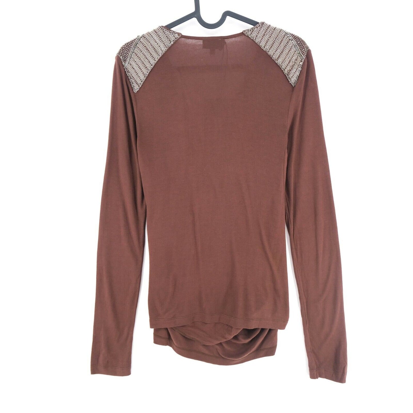 JOHN RICHMOND Denim Brown V Neck Jumper Sweater Size IT 42 EUR 38 UK 10 US 8