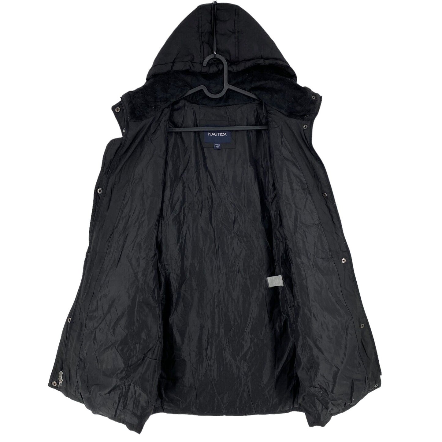 NAUTICA Black Hooded Parka Jacket Coat Size S