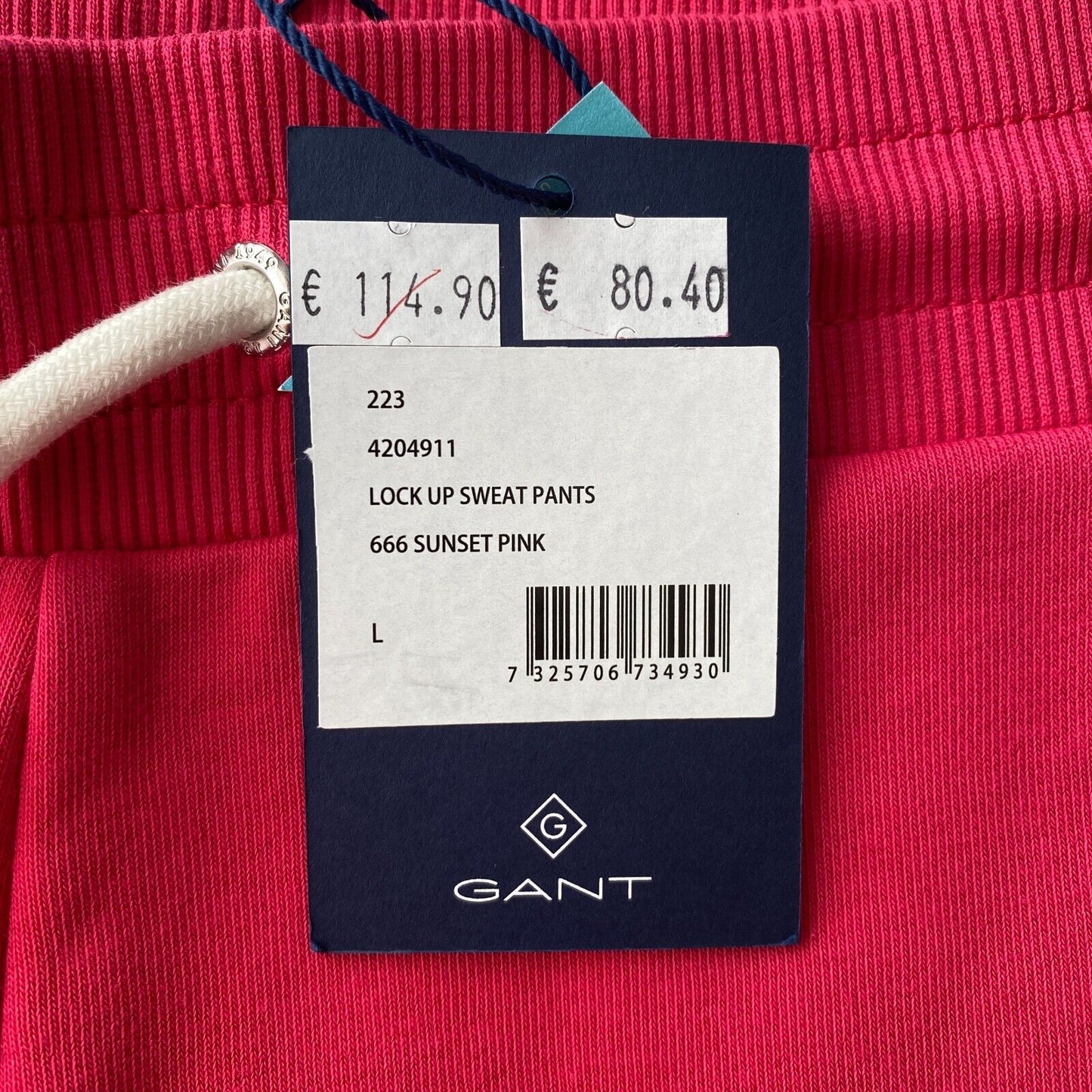 GANT Women Pink Regular Fit Sweat Trousers Size L