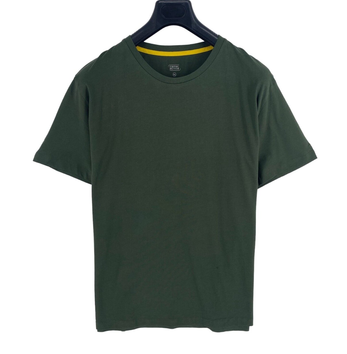 Camel Active Men Dark Green Solid Short Sleeve Crew Neck T Shirt Size 4XL