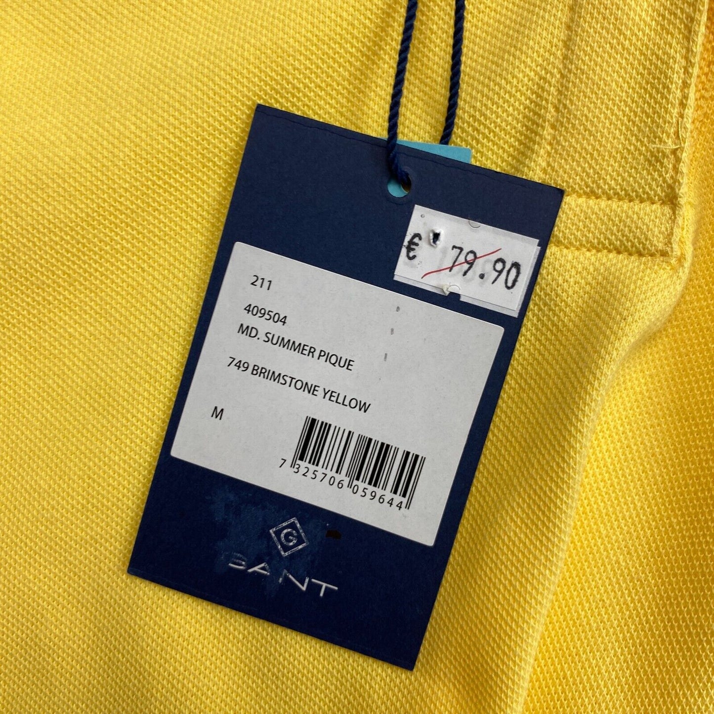 GANT Polo d'été à manches courtes en piqué jaune taille M