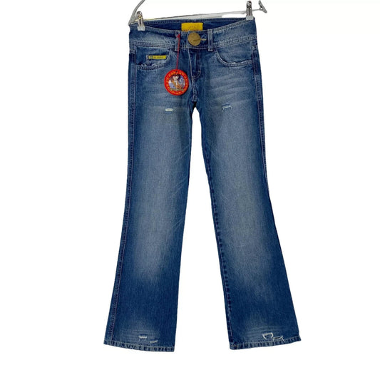 YES LONDON Women Blue Regular Bootcut Fit Retro Jeans EUR 40 W26