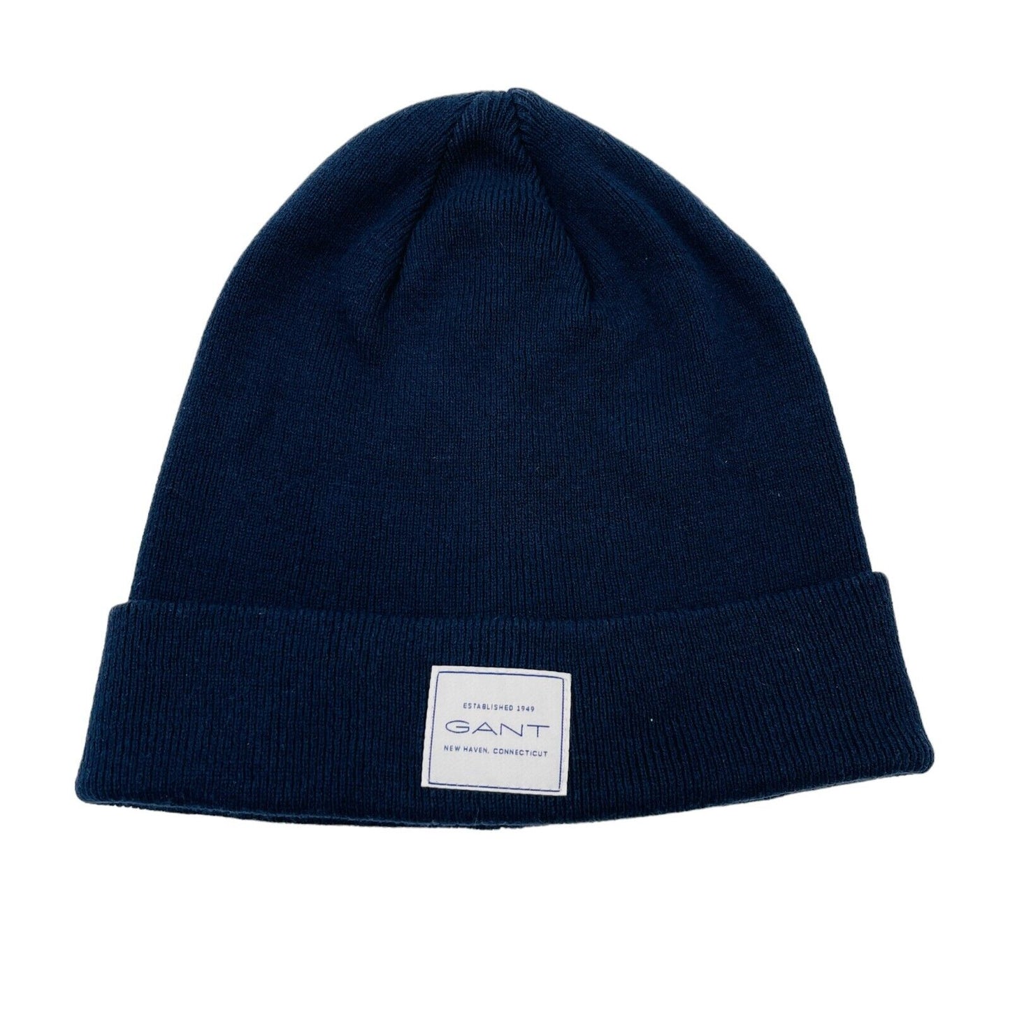 GANT Unisex Dark Blue Cotton Blend Knit Beanie Hat One Size