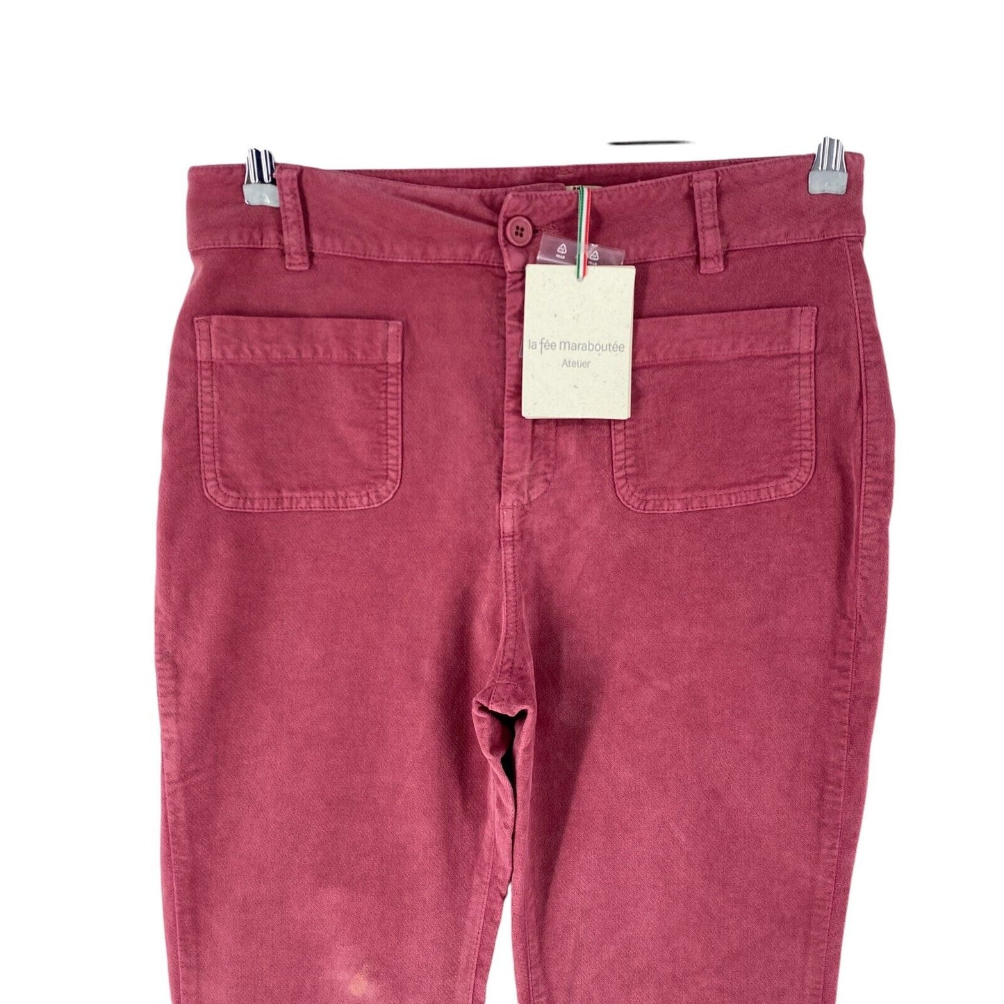 LA FEE MARABOUTEE Women Dark Pink Regular Bootcut Fit Trousers EUR 42 W30