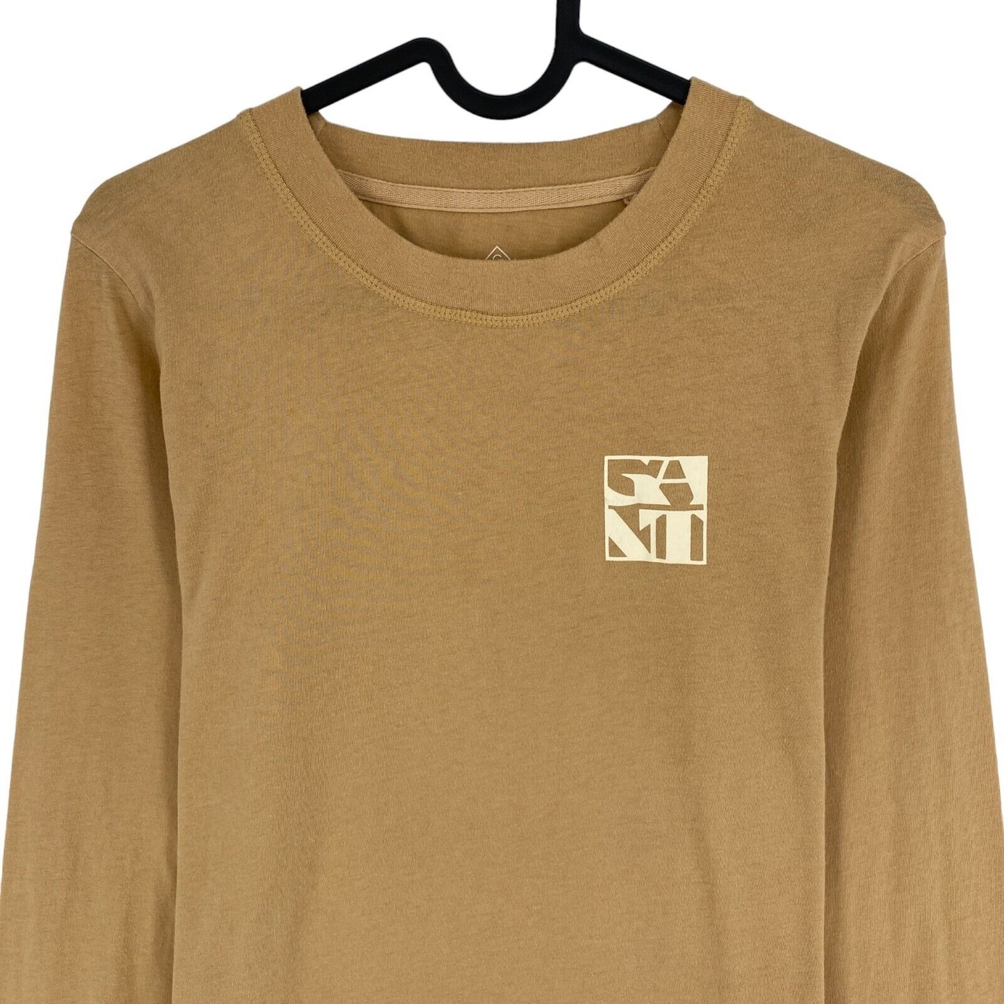 GANT T-shirt à manches longues et col rond marron avec logo Taille XS