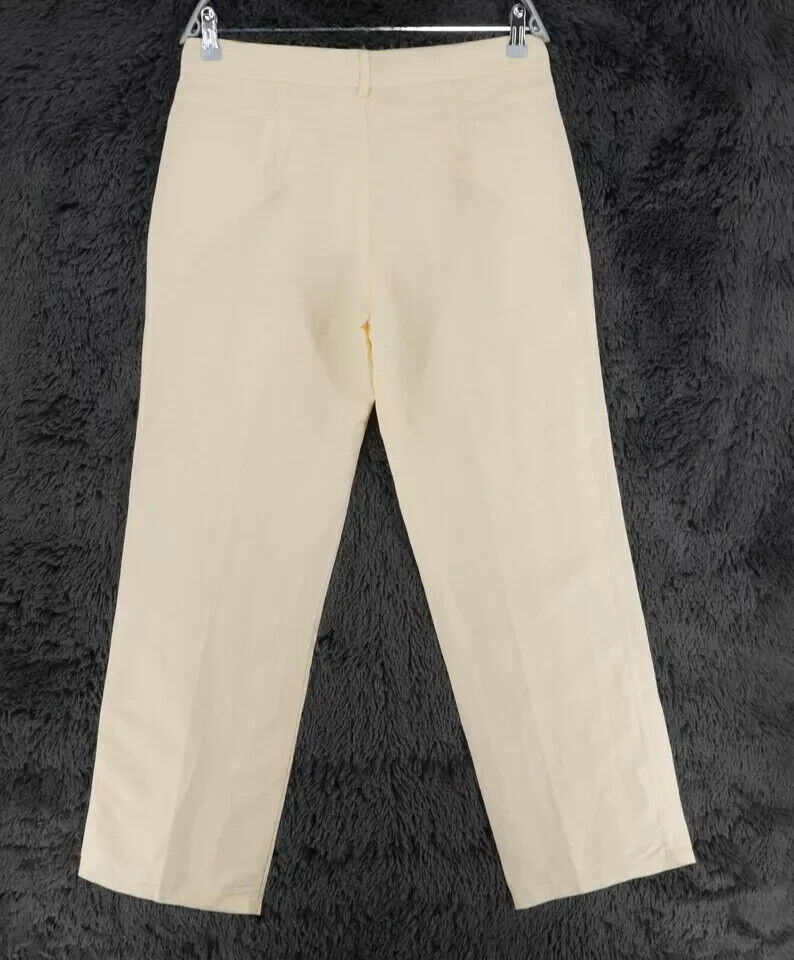 STEFANEL Beige Regular Wide Leg Fit Linen Blend Trousers Size EU 36 US 4 W29