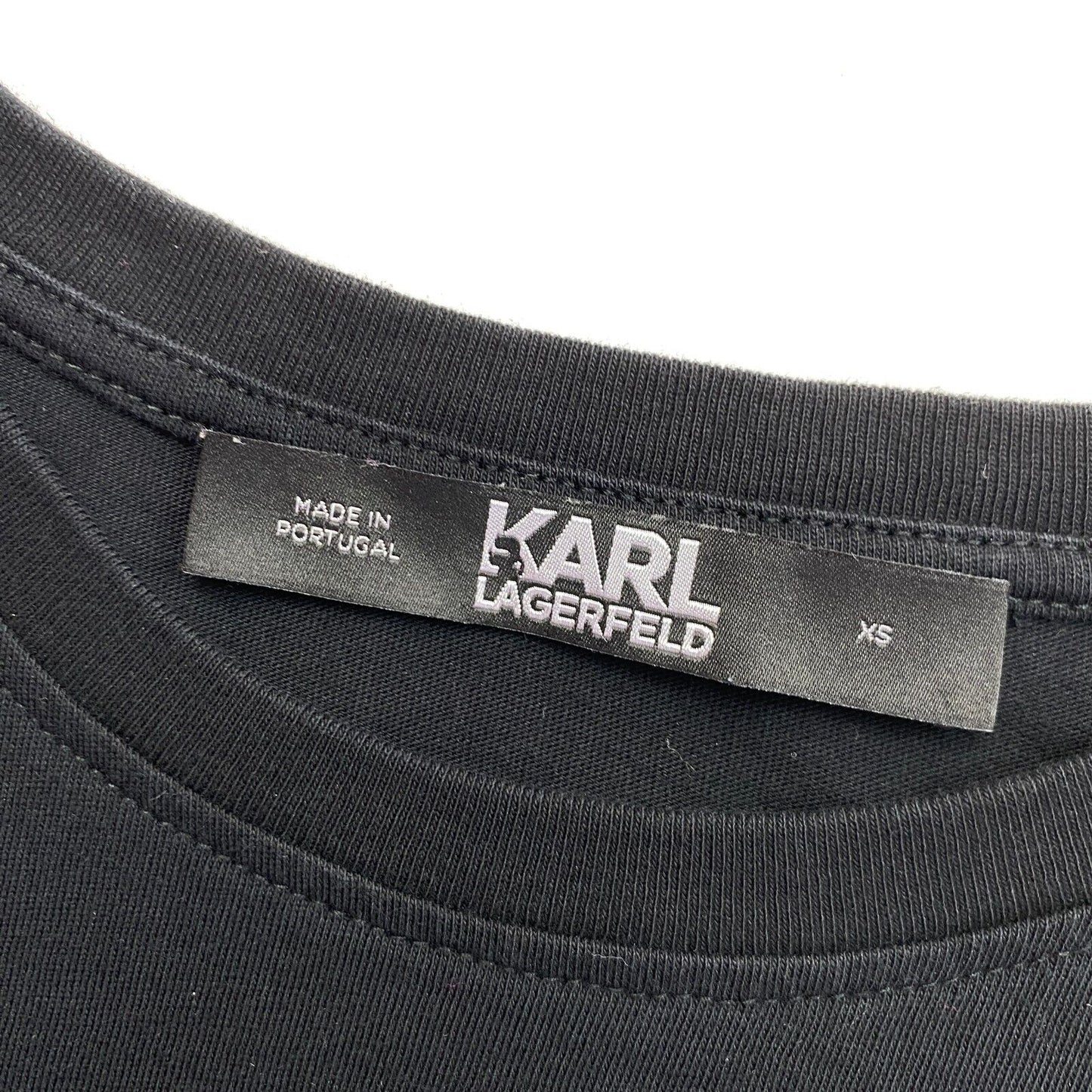 Karl Lagerfeld Black Ikonik Karl Crew Neck T Shirt Size XS