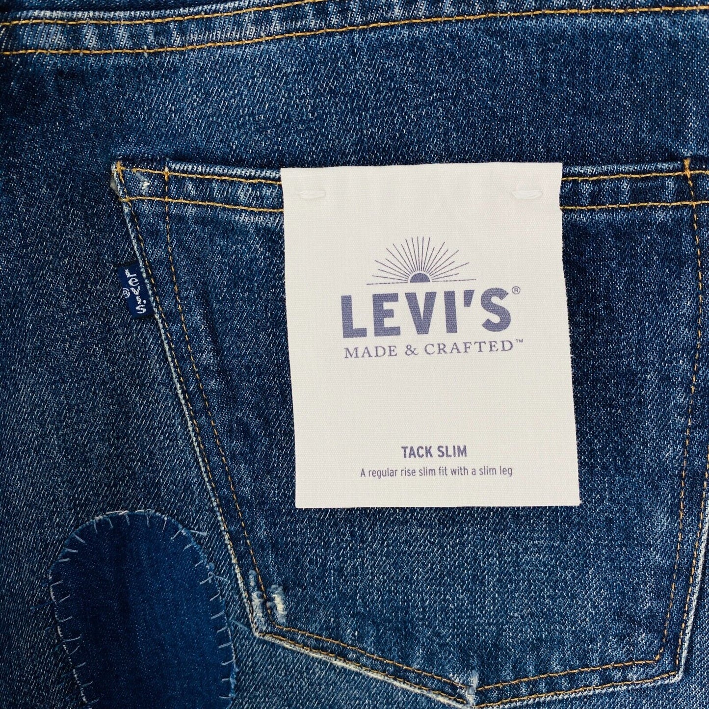 Levi's Made & Crafted TACK SLIM Blue Mens Slim Fit Patched Jeans W31 L34