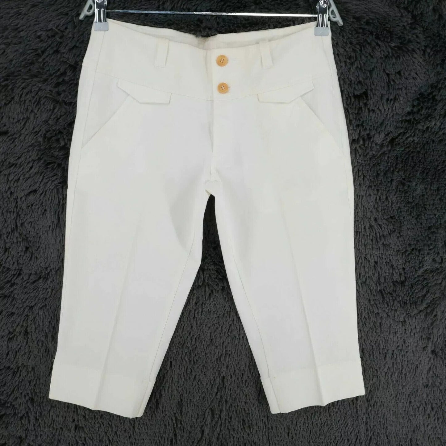 STEFANEL Women White Stretch Chino Capri Pants Trousers Size EU 40 IT 44 W31