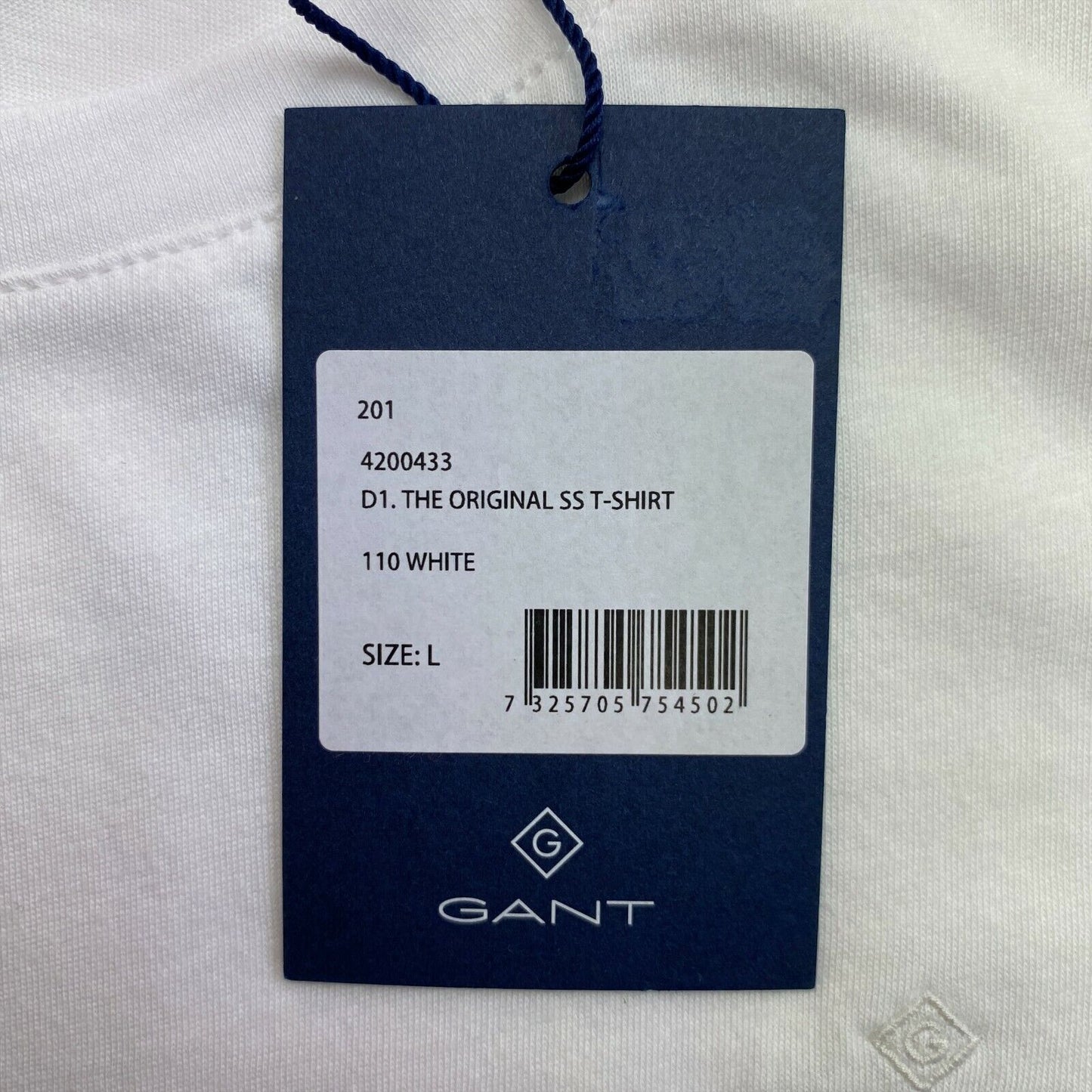 GANT White The Original Crew Neck T Shirt Size L