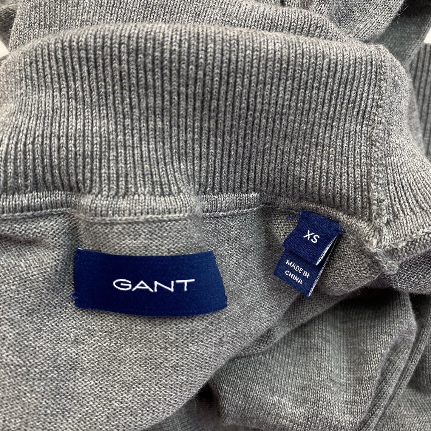 GANT Grey Light Cotton Turtle Neck Jumper Sweater Size XS