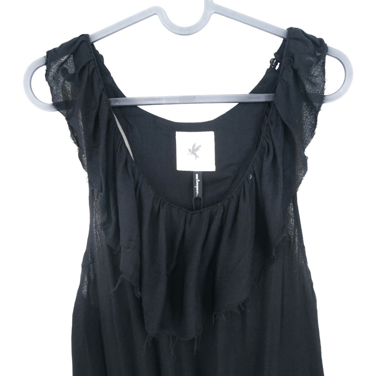 RRP €143 ONE TEASPOON Black Flared Tank Top Shirt Blouse Size AU 10 EU 34 UK 8