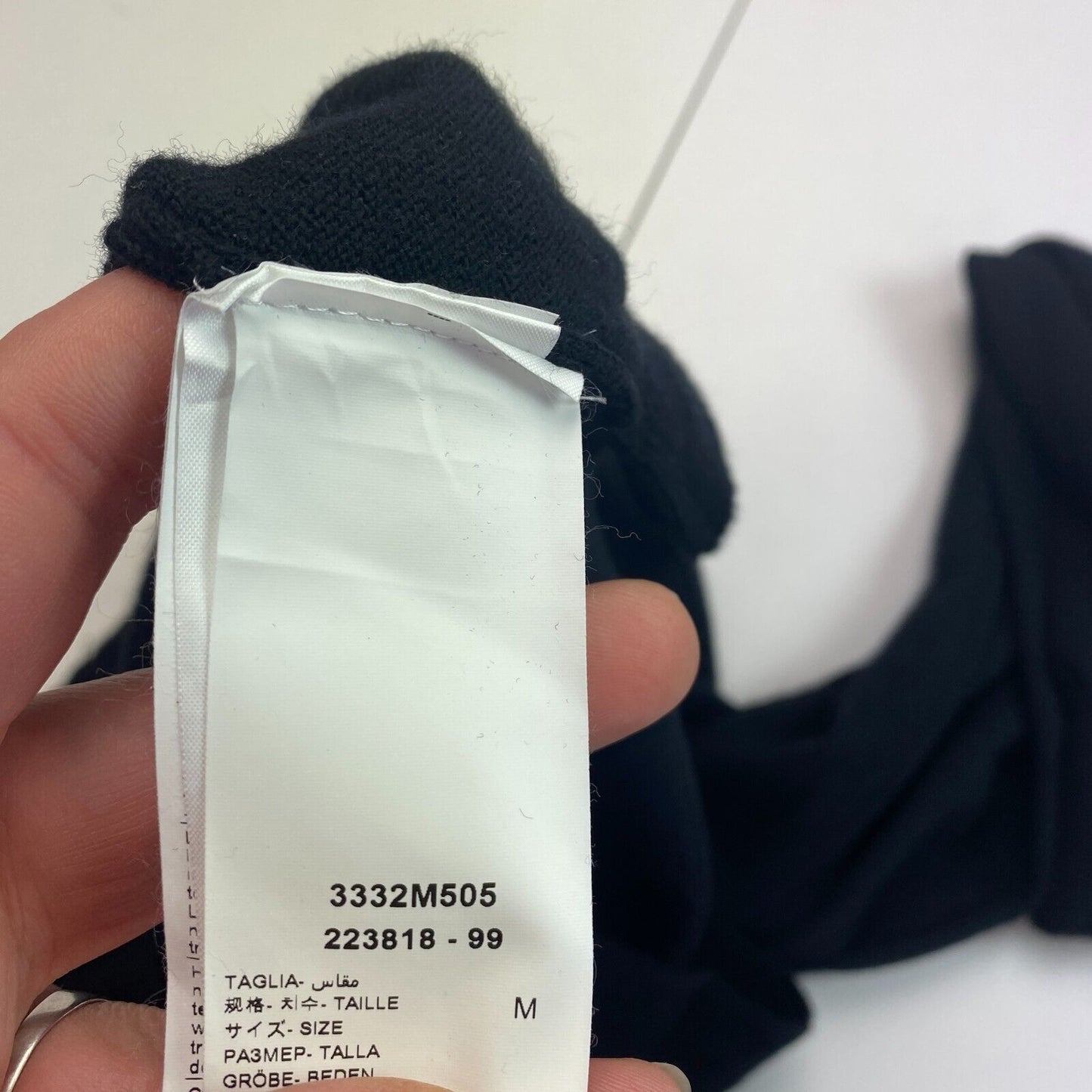 MANUEL RITZ Schwarzer Pullover mit Rundhalsausschnitt, 100 % Wolle, Größe M