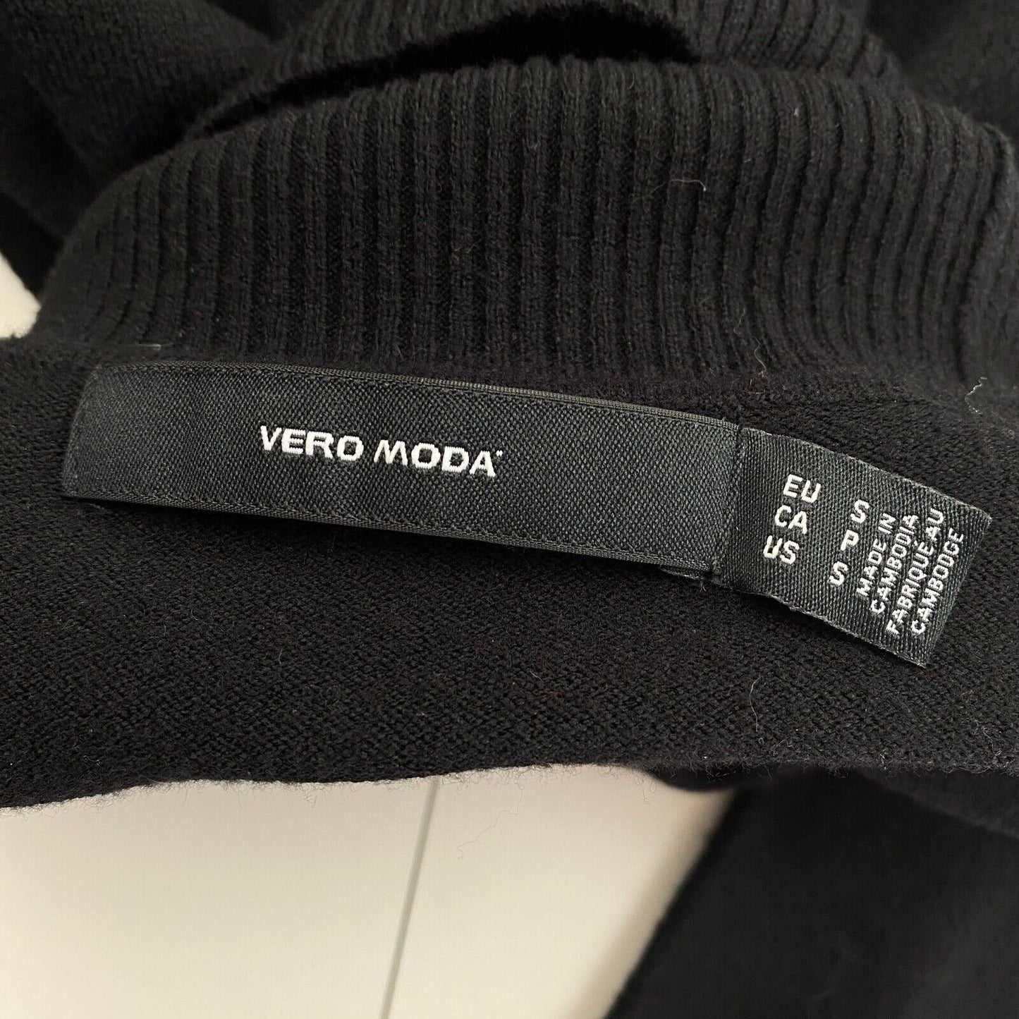 VERO MODA Womens Black Roll Neck Sweater Jumper Size S