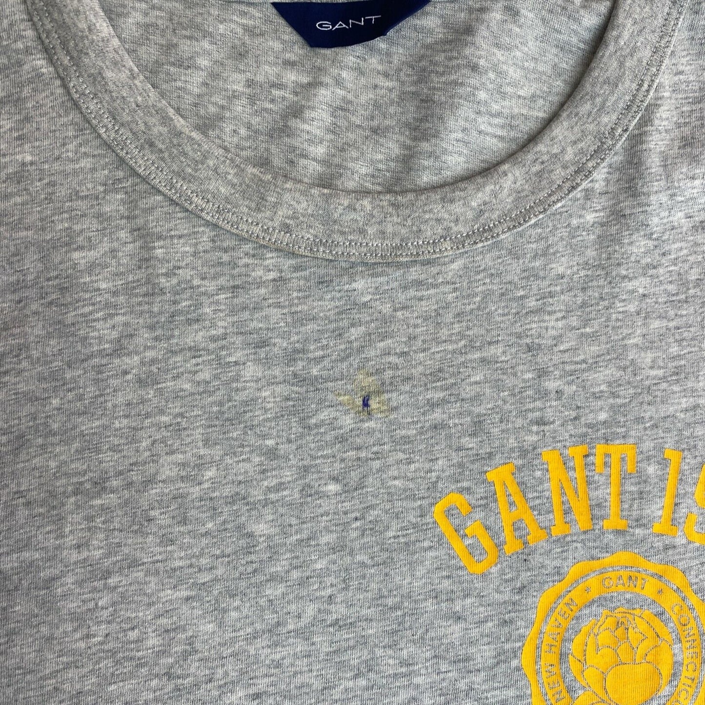 GANT Grey Peony Logo Graphic Crew Neck T-Shirt Top Size S