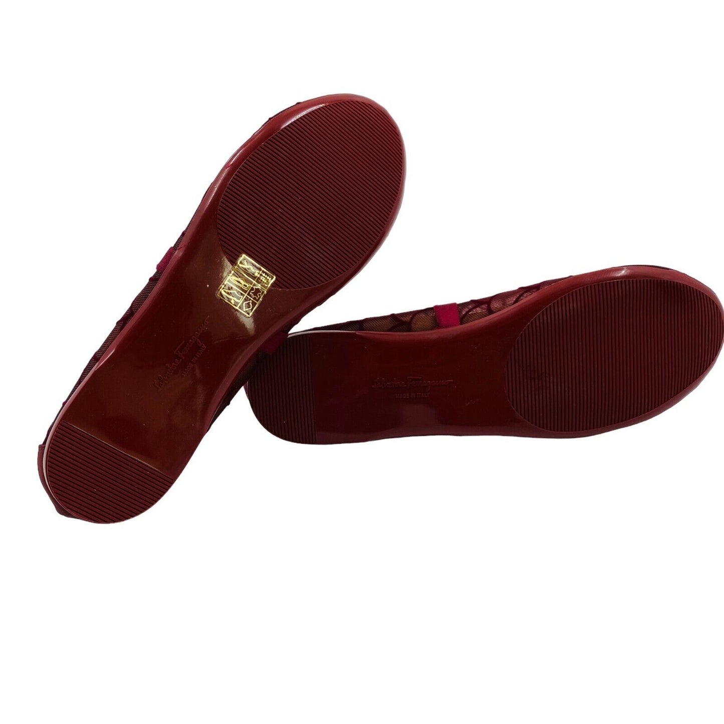 Salvatore Ferragamo Girls Bordeaux Mermaid Mini Flat Shoes Size EU 35 UK 2.5