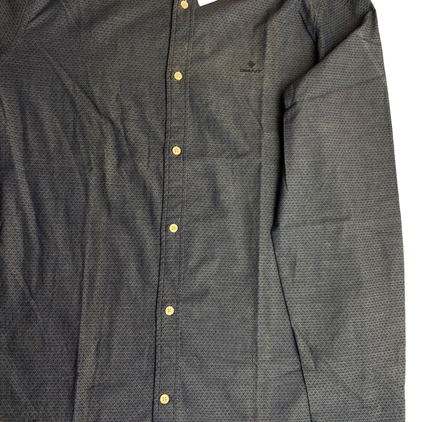 GANT Navy Blue Tech Prep Indigo Dobby Slim Fit Shirt Size XL 43/44 17.5