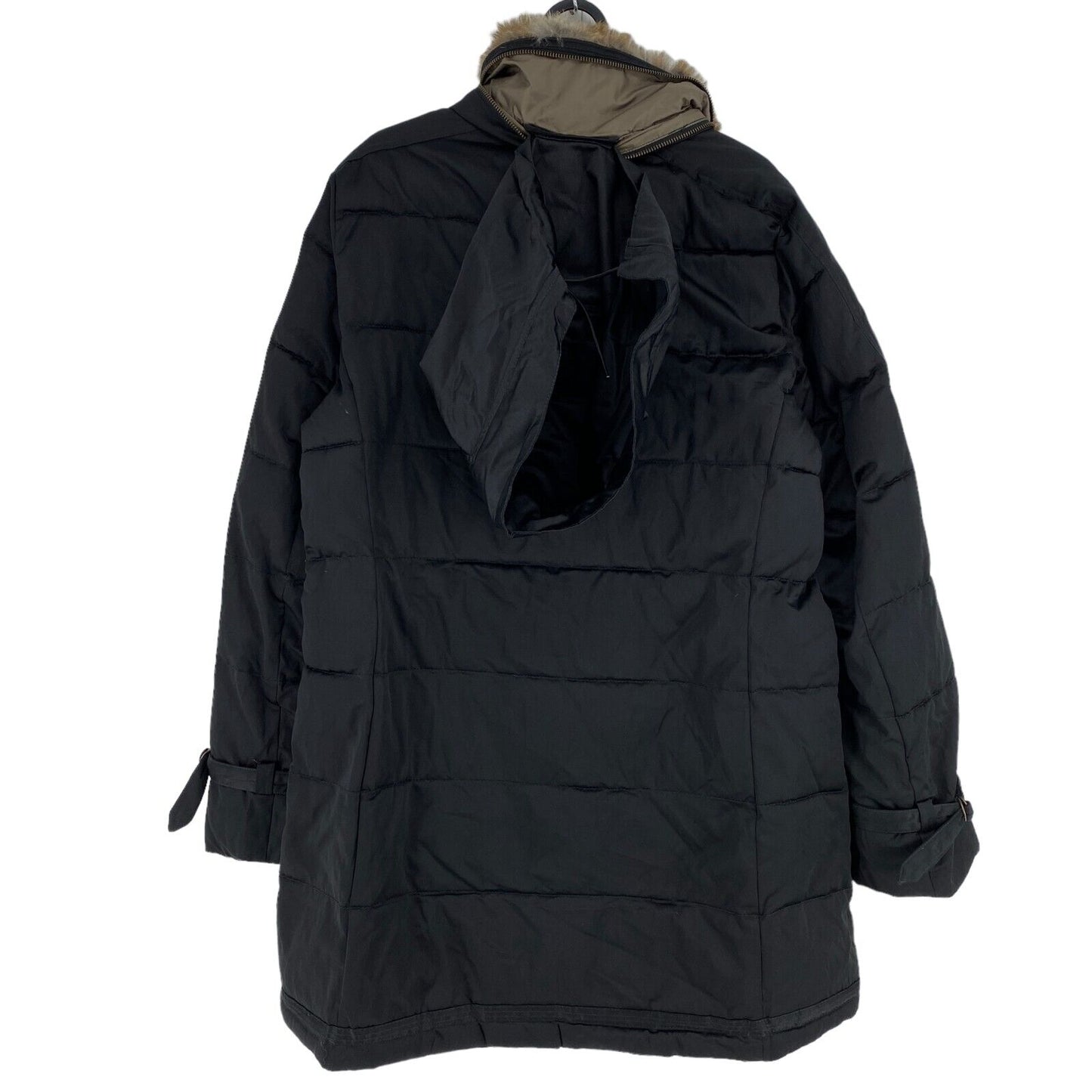 Marlboro Classics Black Cotton Blend Hooded Parka Coat Size EU 48 UK 20 US 18