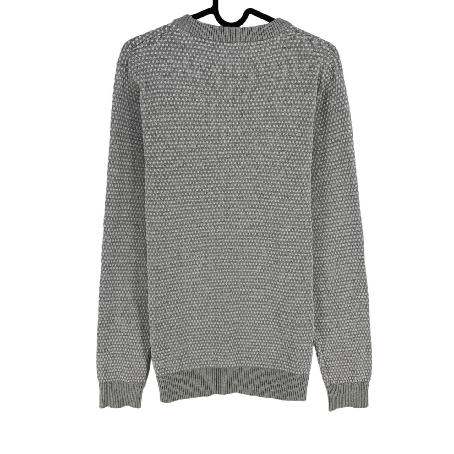 JACK&JONES Mens Grey Knit Crew Neck Sweater Jumper Size L