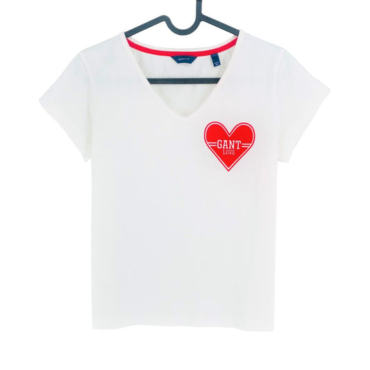 GANT T-Shirt Blanc Col V Taille S