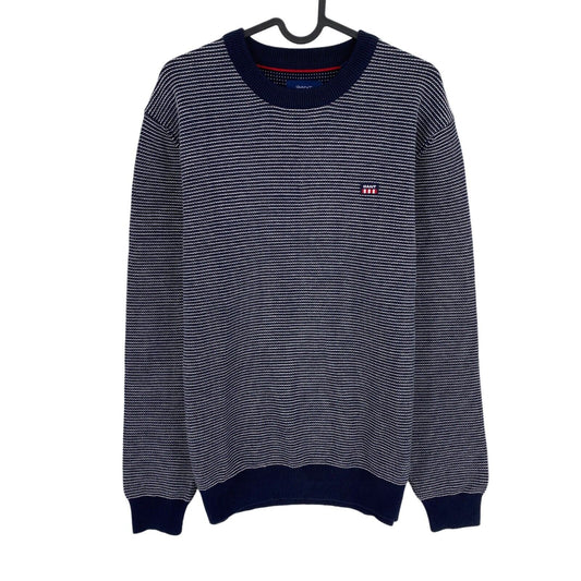 GANT Navy Blue Light Texture Crew Neck Sweater Jumper Size M