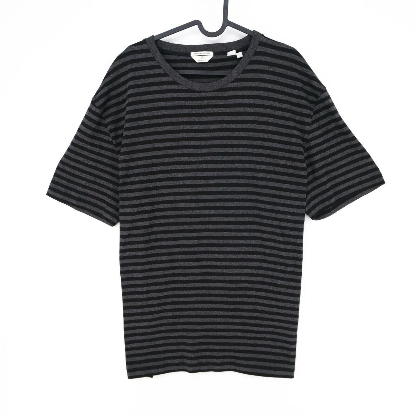 GANT Mens Black Striped Crew Neck T Shirt Size XL