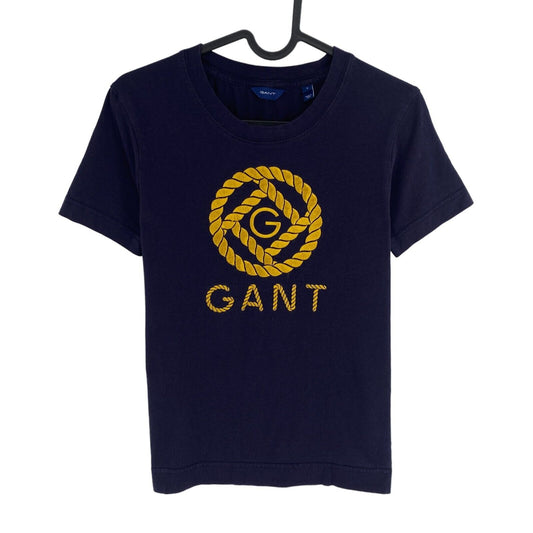 GANT Women Navy Blue Rope Icon Crew Neck Short Sleeves T Shirt Size S