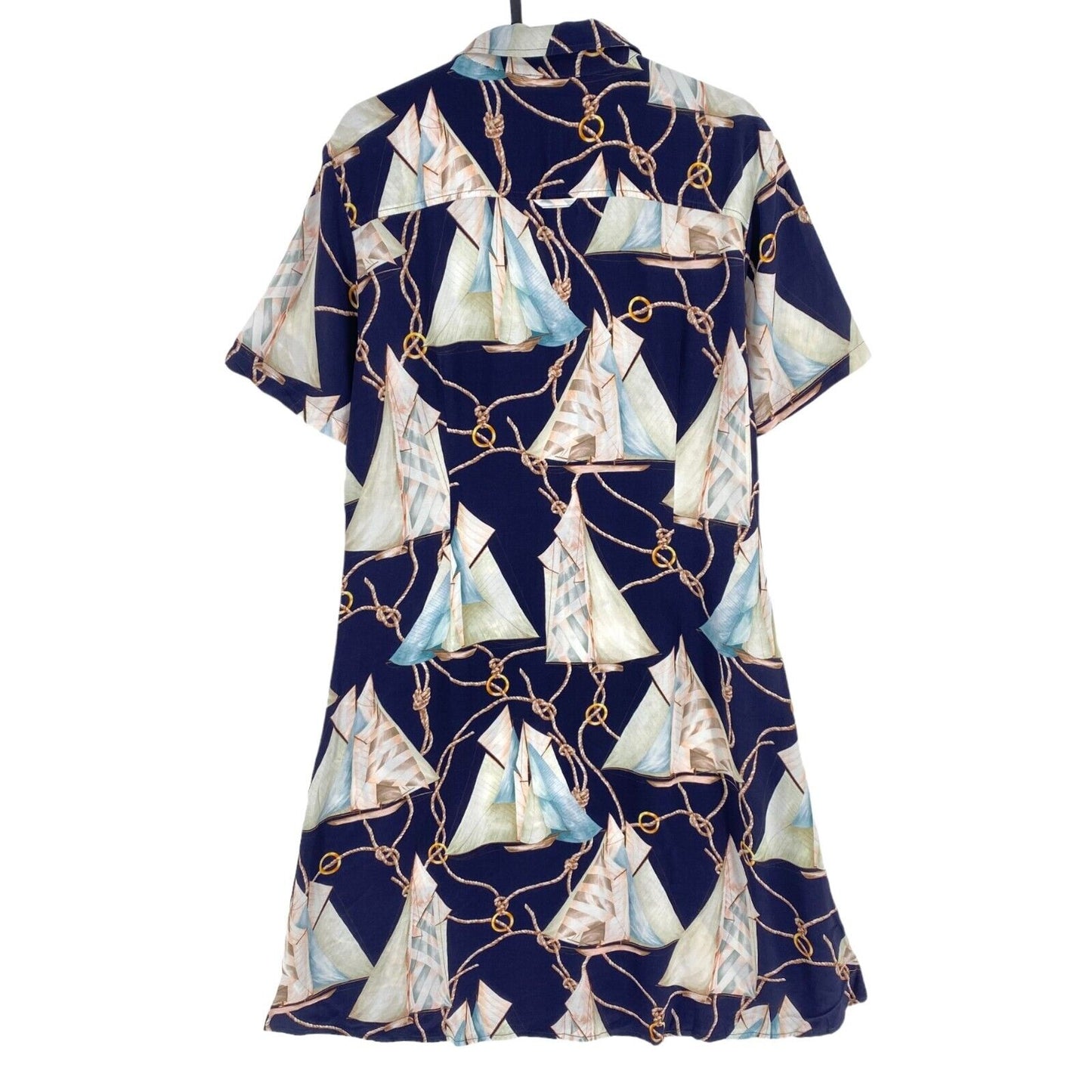 GANT Women Navy Blue Sailing Print Shirt Dress Size EU 34 UK 6 US 4