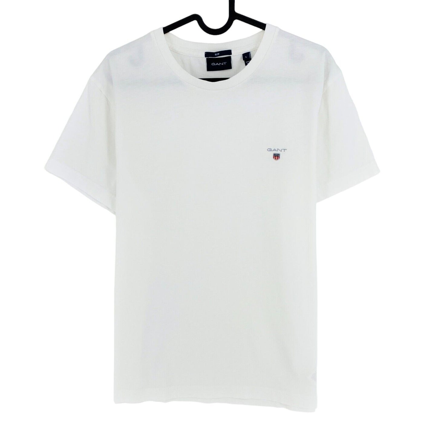 GANT White Original Slim Fit Crew Neck T Shirt Size M