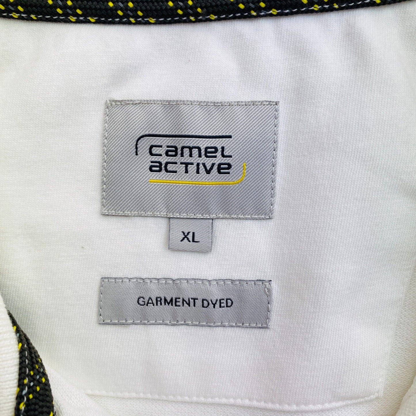 CAMEL ACTIVE Men White Garment Dyed Short Sleeves Polo Shirt Size XL