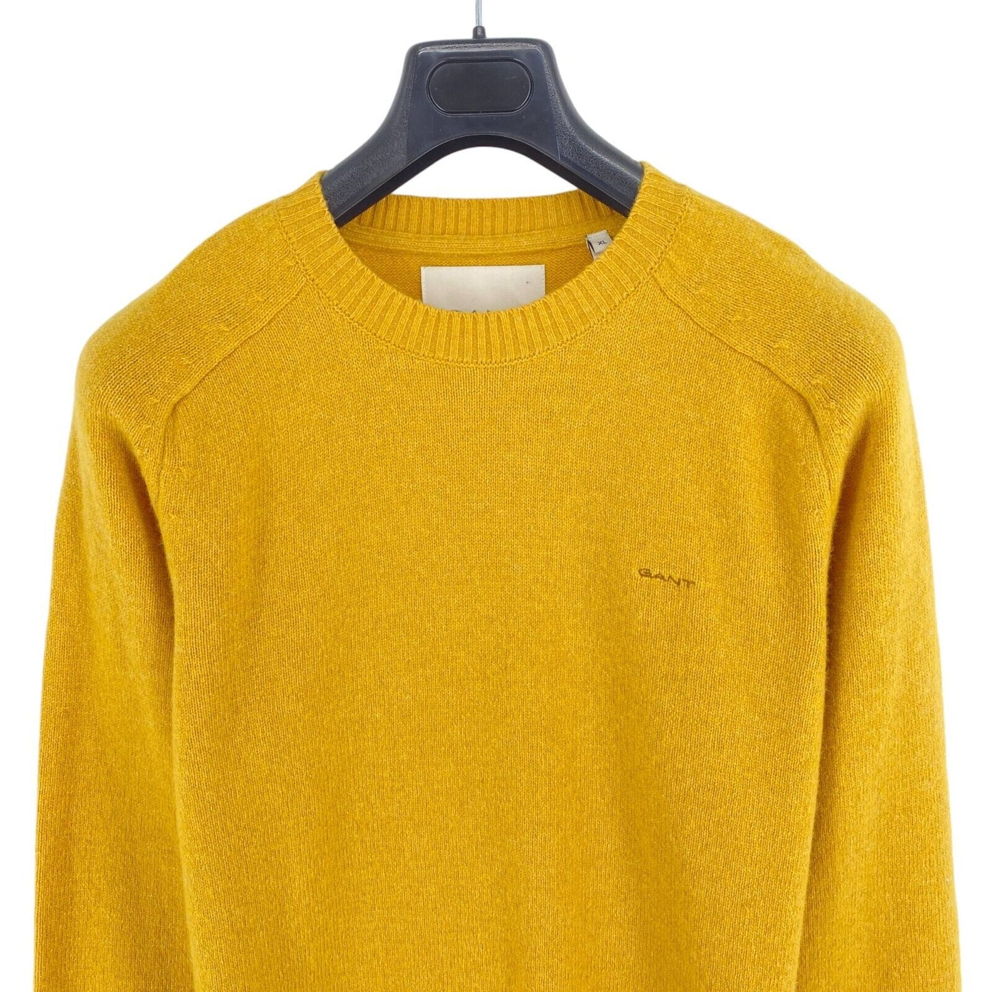 GANT Men Yellow Wool Crew Neck Sweater Pullover Size XL