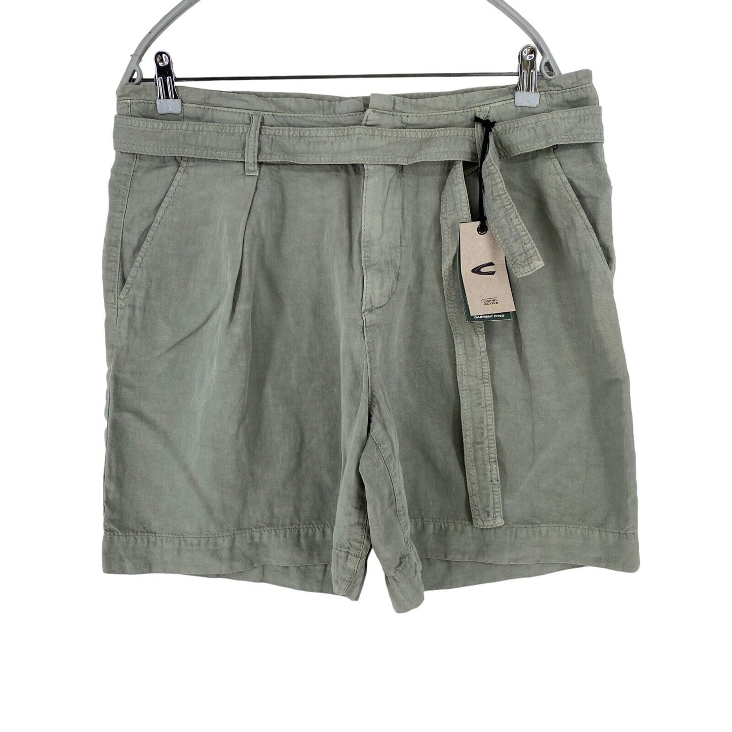 CAMEL ACTIVE Women Grey Relaxed Fit Linen Blend Shorts Size W29