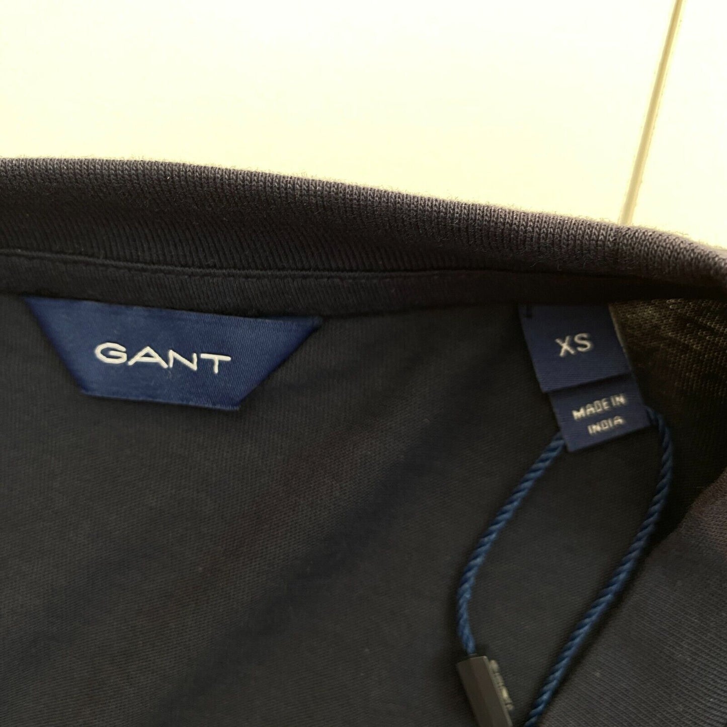 GANT Navy Blue Tonal Archive Shield Crew Neck T Shirt Size XS