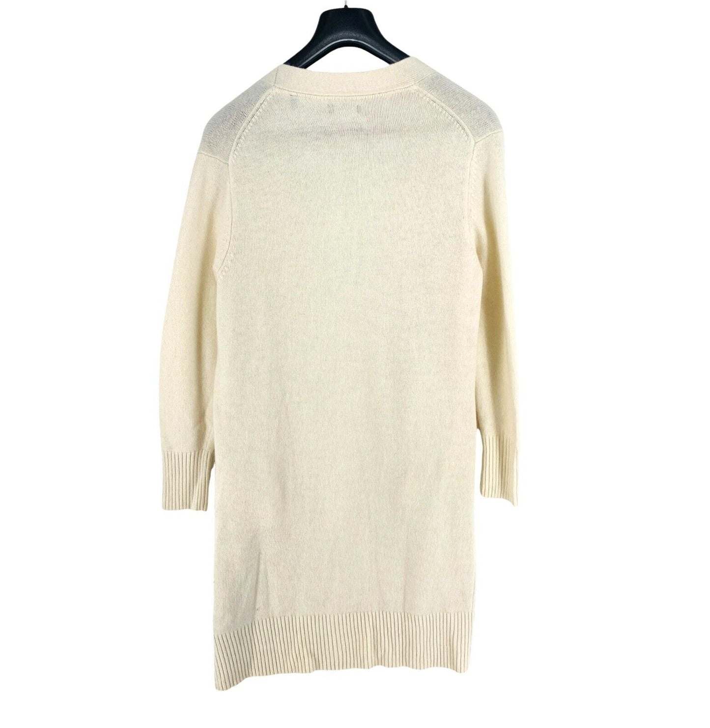 GANT Women Beige Long Wool Cardigan Sweater Jumper Size L