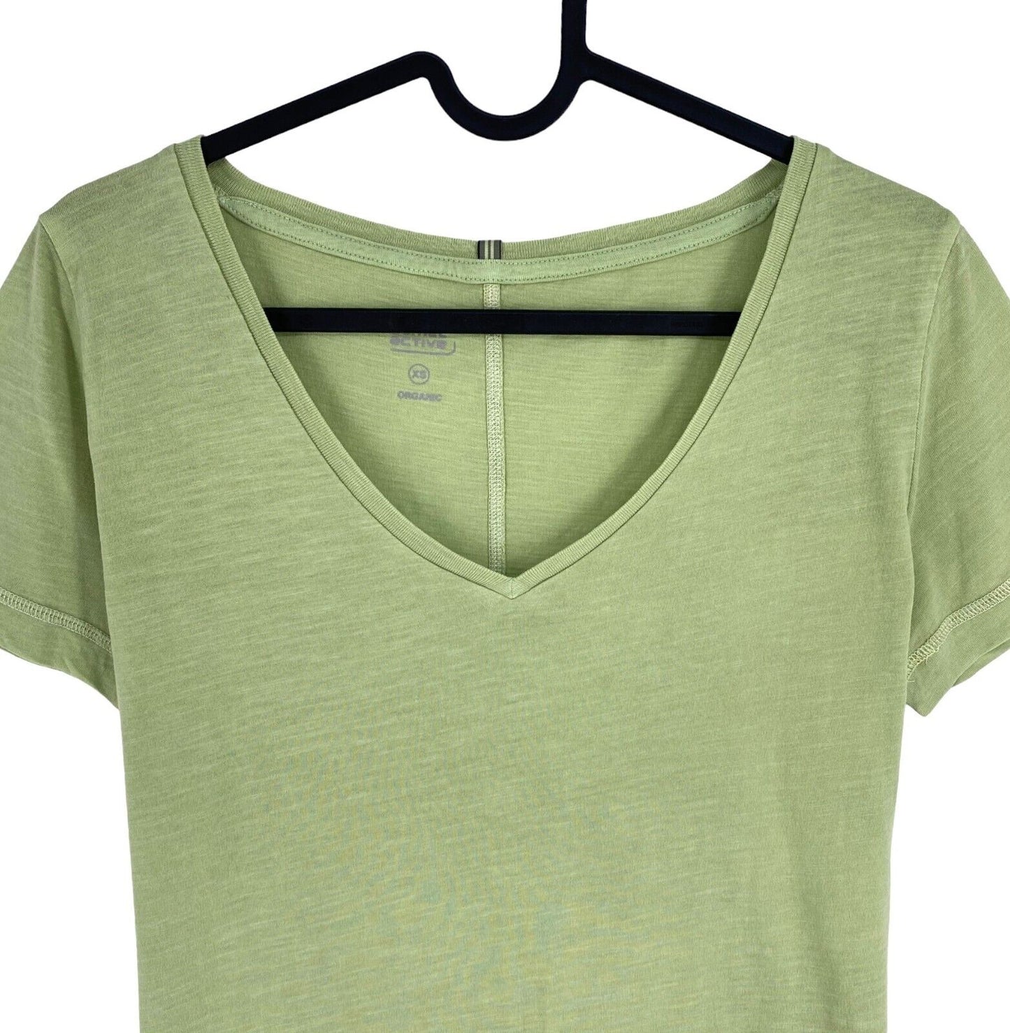 Camel Active Women Green Solid V Neck Short Sleeves T Shirt Size XS