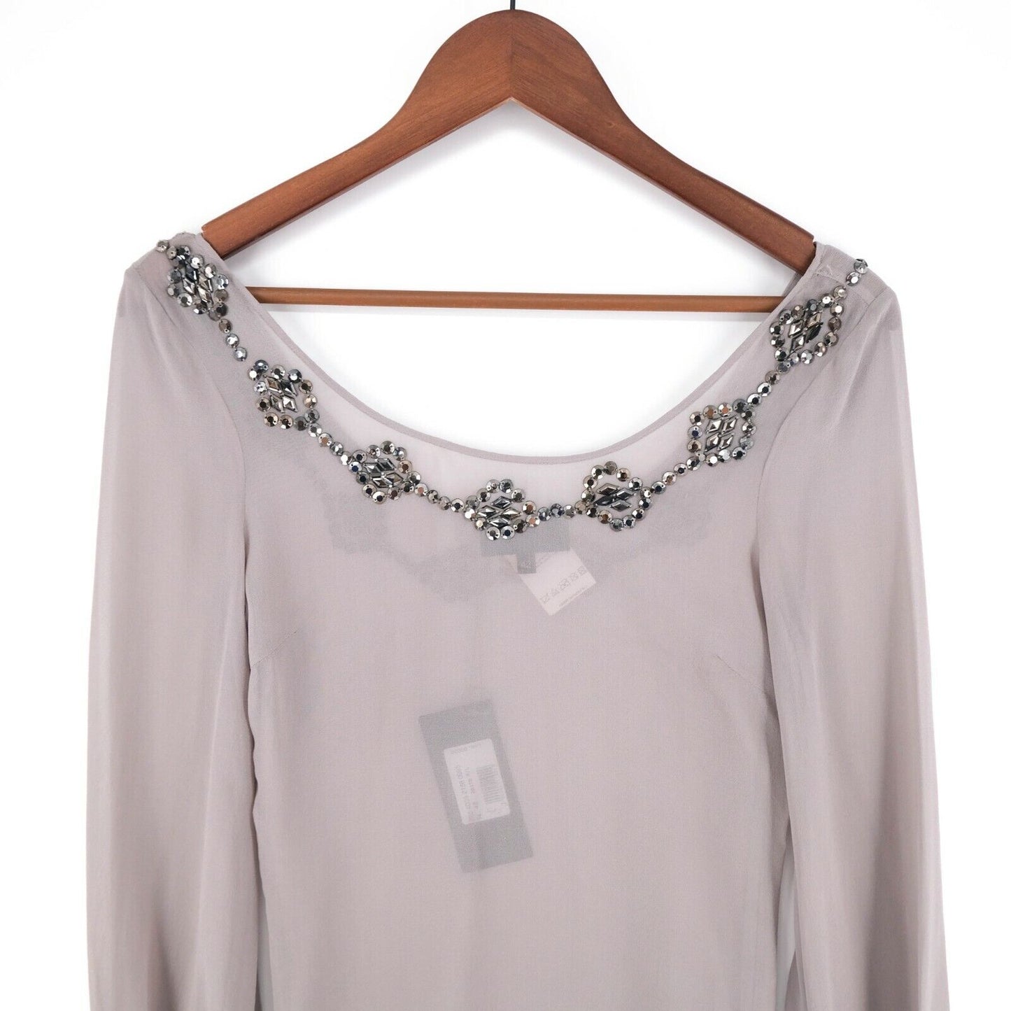 JOHN RICHMOND X Grey Crew Neck Top Blouse Size IT 42 EUR 38 UK 10 US 8