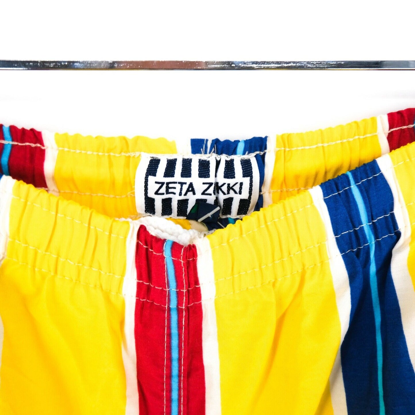 ZETA ZUKKI Yellow Striped Swimwear Swimming Shorts Trunks Size M XL