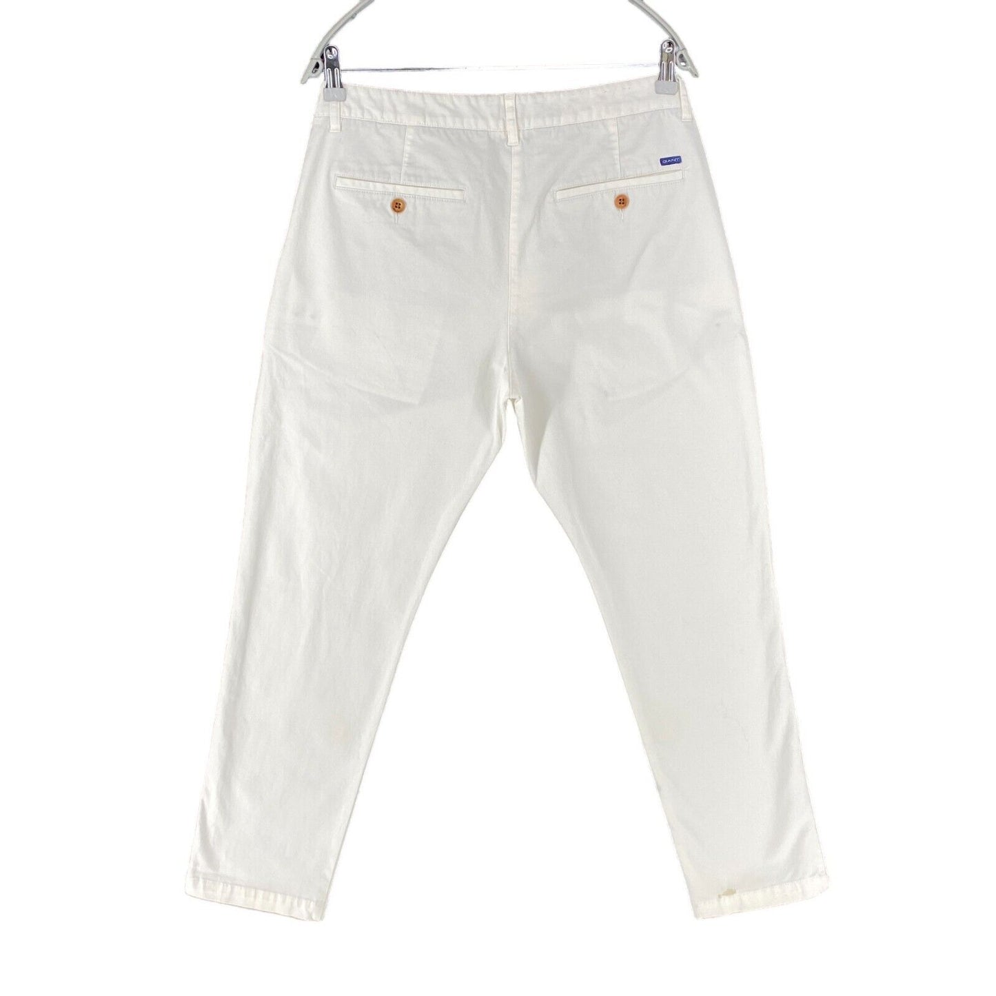 GANT FRYDA Women White Slim Fit Chino Trousers Size EUR 42 UK 14 US 12 W33