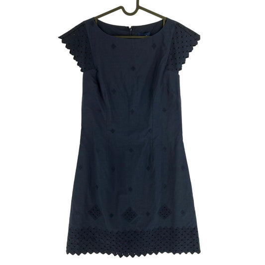 GANT Dark Blue Broderie Anglaise A Line Dress Size EU 38 UK 10 US 8