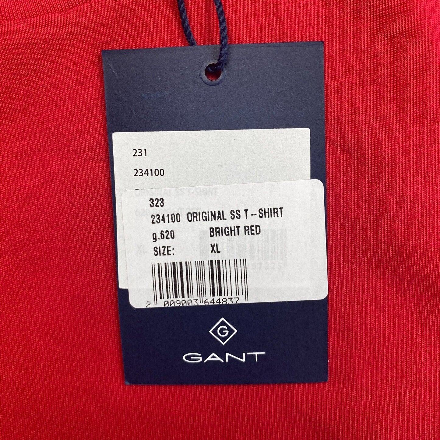 GANT Men Red Original Crew Neck Short Sleeve T Shirt Size XL