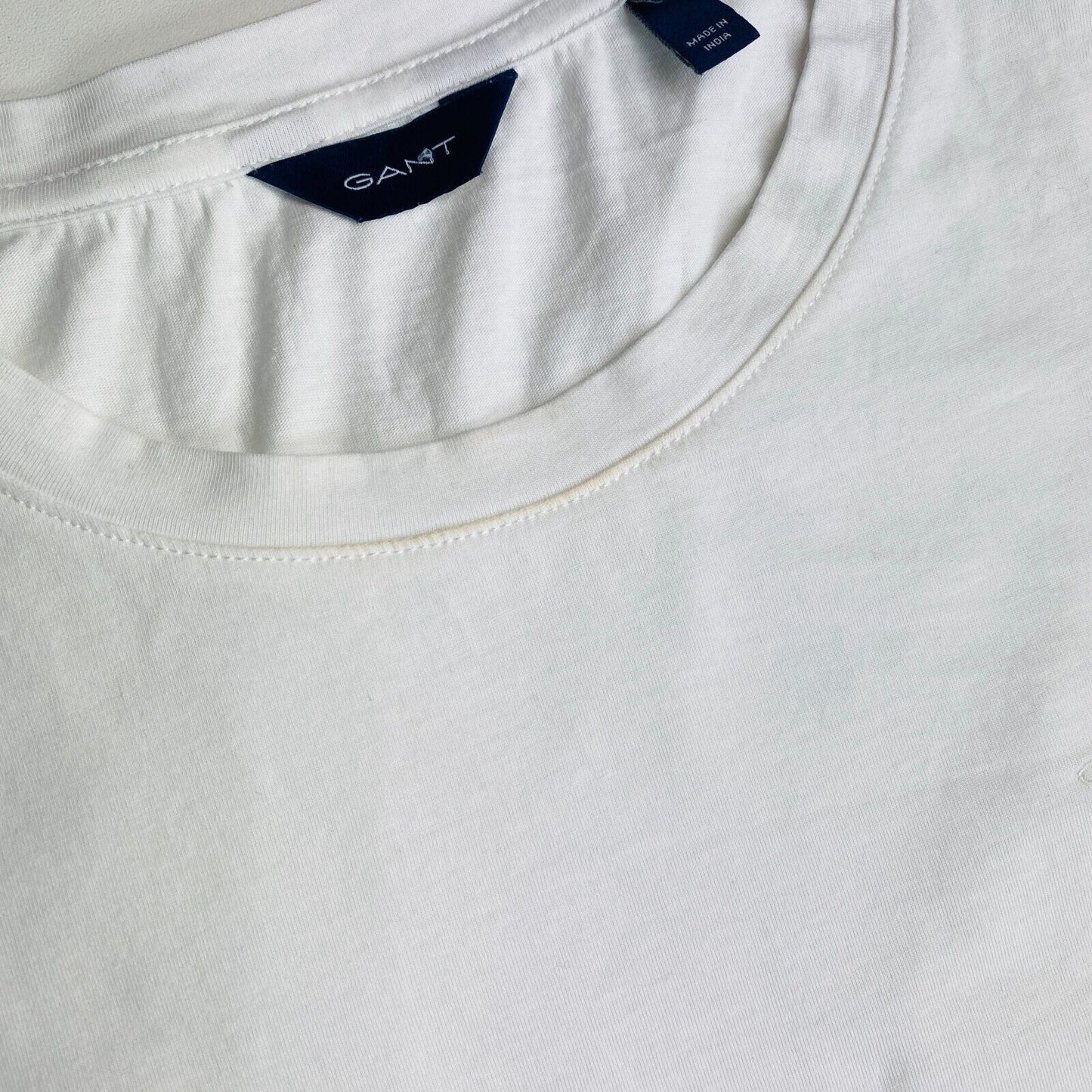 GANT White Original Crew Neck Long Sleeves T Shirt Size S