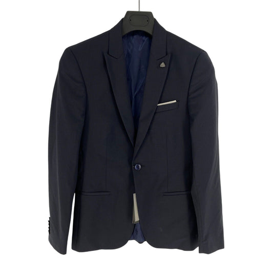 RRP €349 IZAC Men Navy Blue Blazer Jacket Size EU 44 UK/US 34 XS