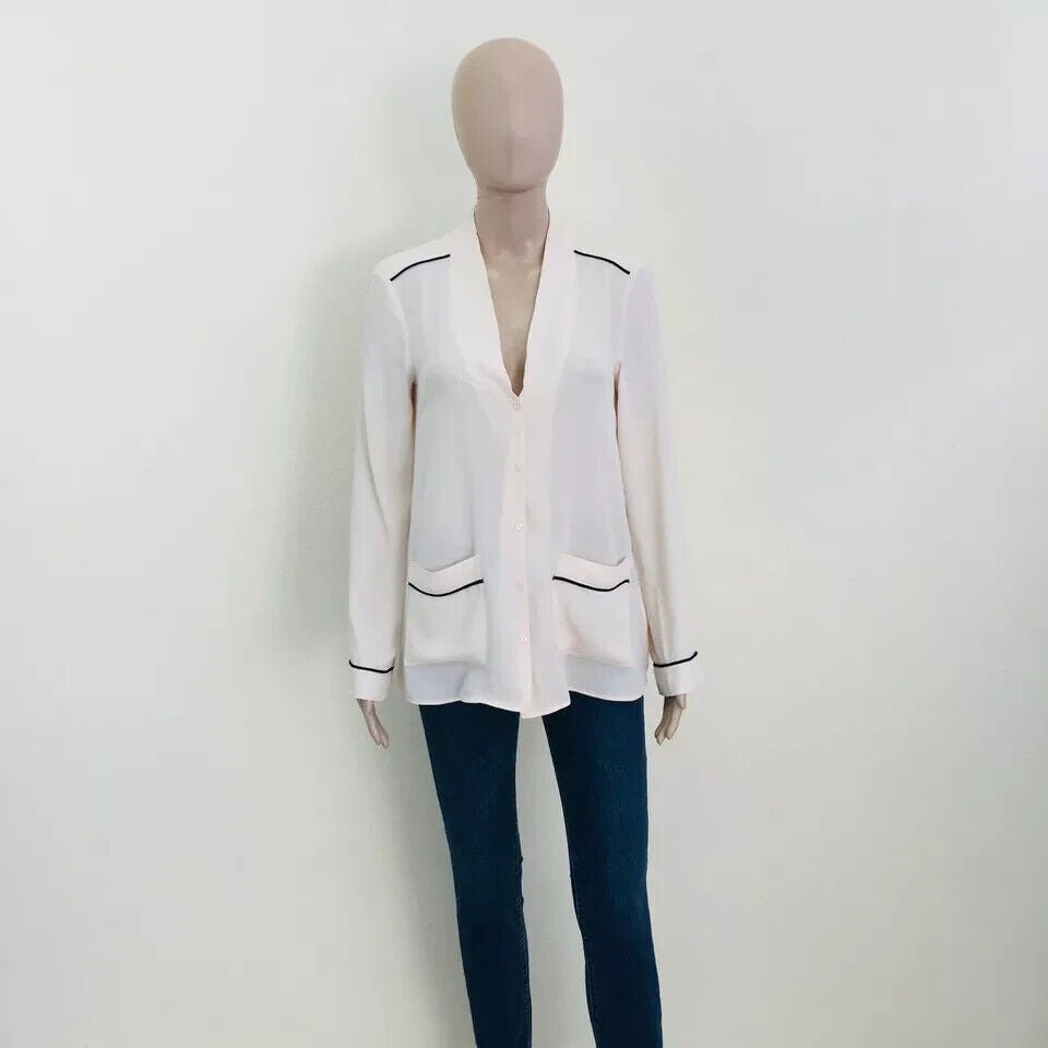 ZARA Women Beige 100% Viscose Blouse Top Shirt Size S