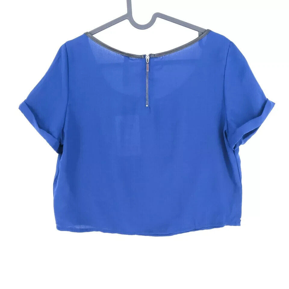 Stradivarius Women Blue Crop Top Blouse T Shirt Size S