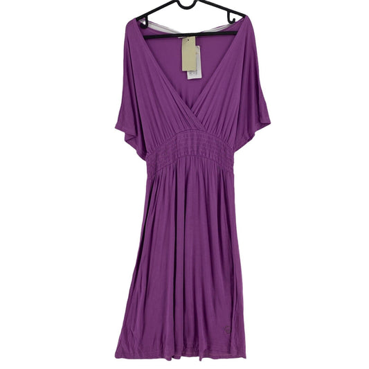 GAS Purple Deep V-Neck Flare Shift Dress Size XL